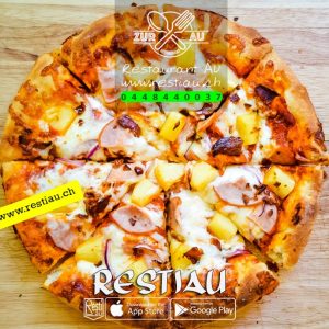 Pizza Hawaii - Pizza - restiau - restaurant zur au - resti au