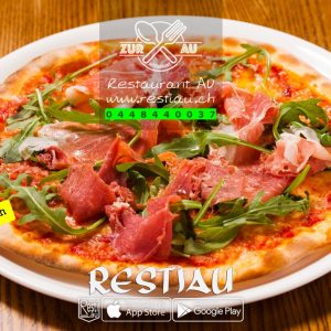 Pizza Al Prosciutto - Pizza - restiau - restaurant zur au - resti au