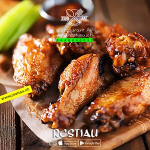 chicken wings (6 pieces) - Snacks - restiau - restaurant zur au - resti au